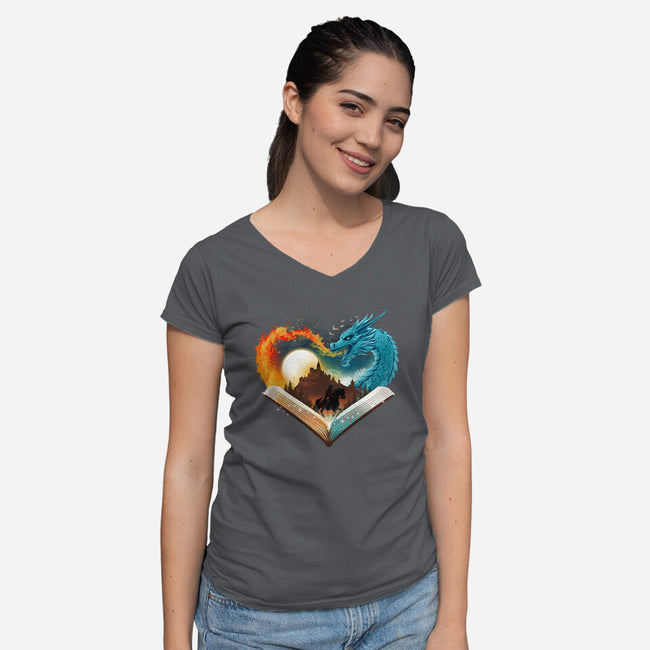Book Of Brave Heart-Womens-V-Neck-Tee-dandingeroz
