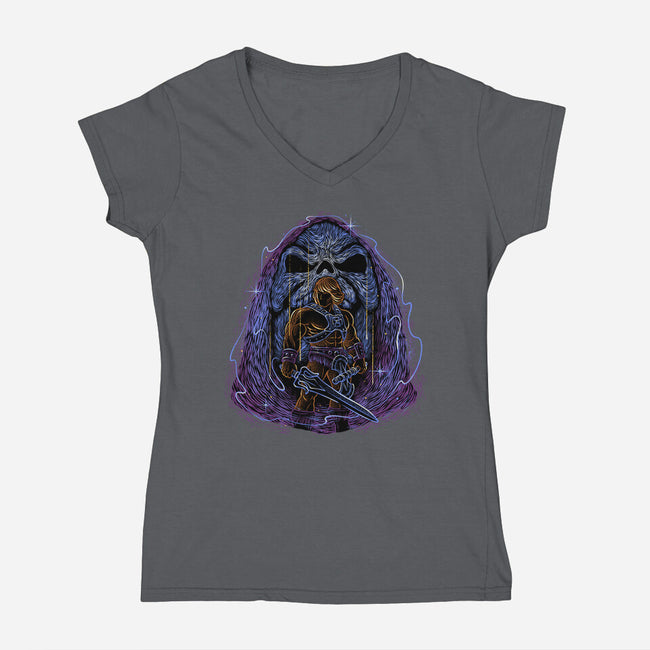 Battle For The Universe-Womens-V-Neck-Tee-glitchygorilla