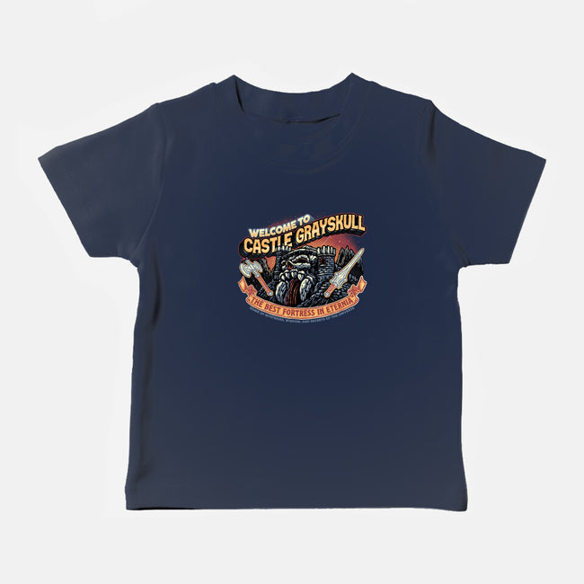 Welcome To The Castle-Baby-Basic-Tee-glitchygorilla