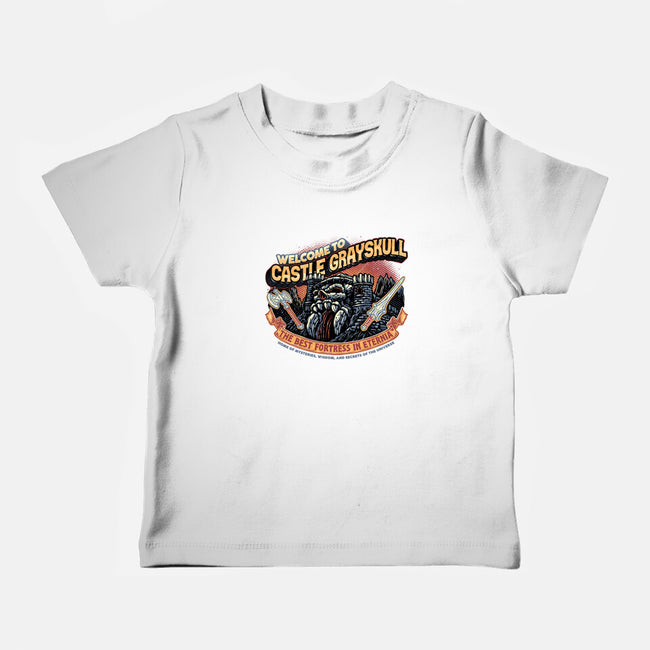 Welcome To The Castle-Baby-Basic-Tee-glitchygorilla