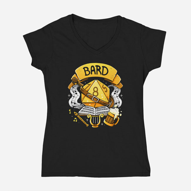 Keeper Of Tales And Tunes-Womens-V-Neck-Tee-Vallina84