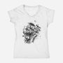 Robot Ink-Womens-V-Neck-Tee-fanfabio