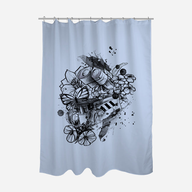 Robot Ink-None-Polyester-Shower Curtain-fanfabio
