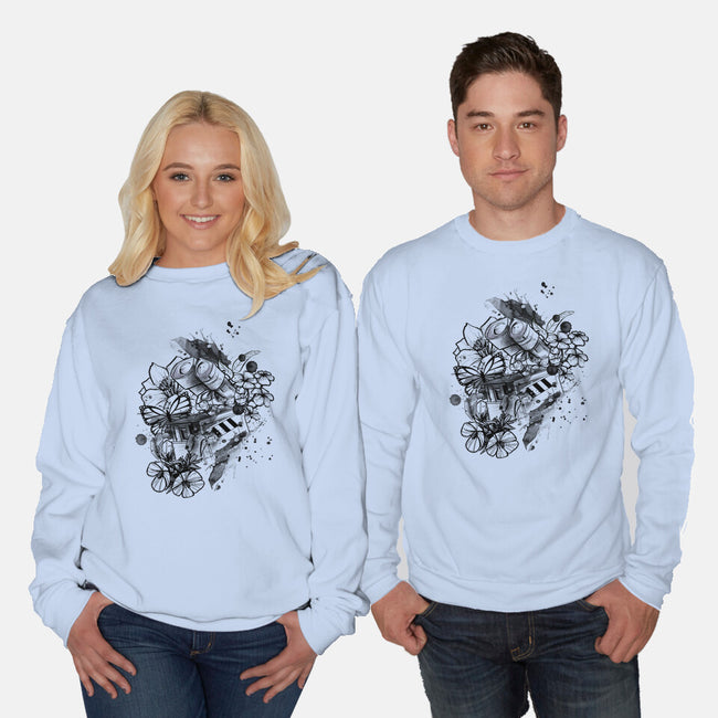 Robot Ink-Unisex-Crew Neck-Sweatshirt-fanfabio