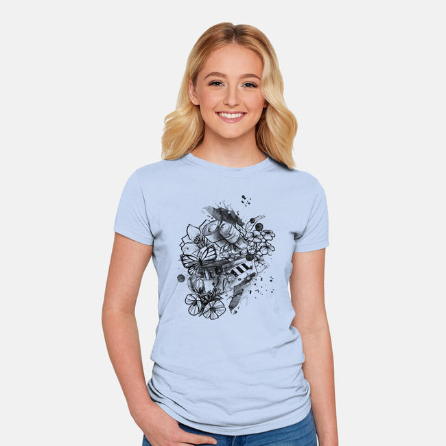 Robot Ink-Womens-Fitted-Tee-fanfabio
