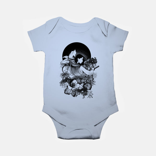 Warrior Girl Ink-Baby-Basic-Onesie-fanfabio