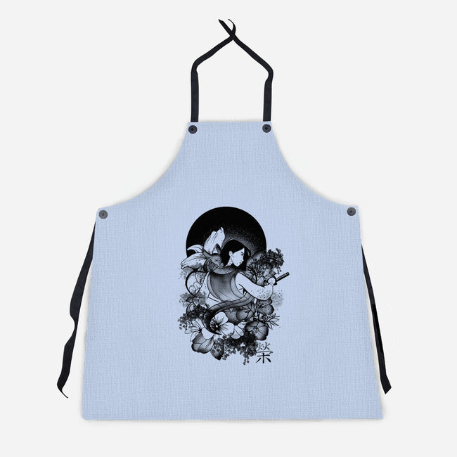 Warrior Girl Ink-Unisex-Kitchen-Apron-fanfabio