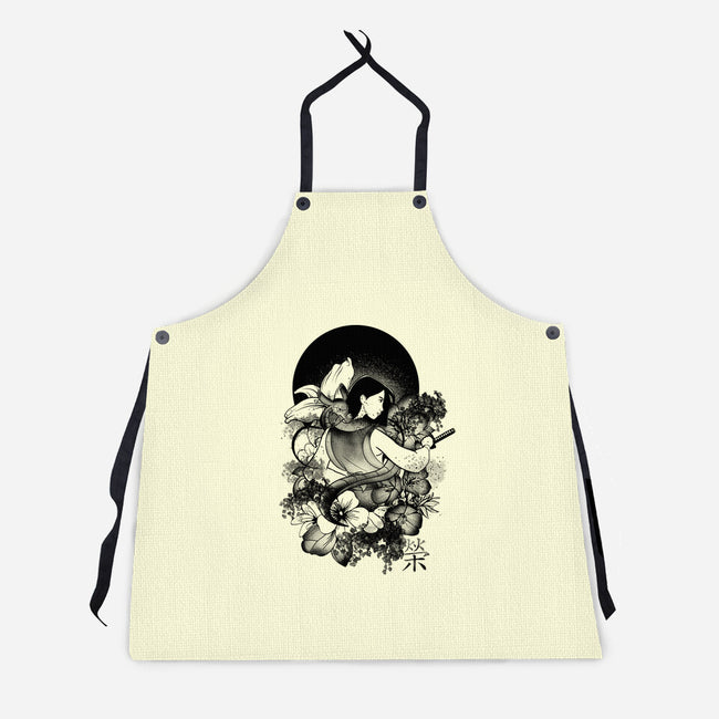 Warrior Girl Ink-Unisex-Kitchen-Apron-fanfabio
