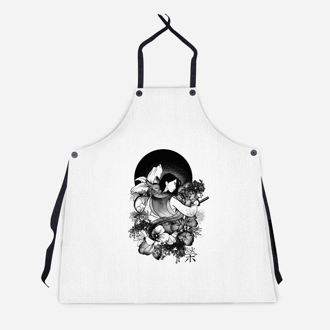Warrior Girl Ink-Unisex-Kitchen-Apron-fanfabio