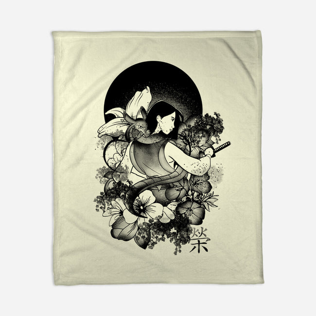 Warrior Girl Ink-None-Fleece-Blanket-fanfabio