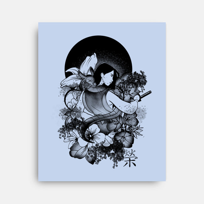 Warrior Girl Ink-None-Stretched-Canvas-fanfabio