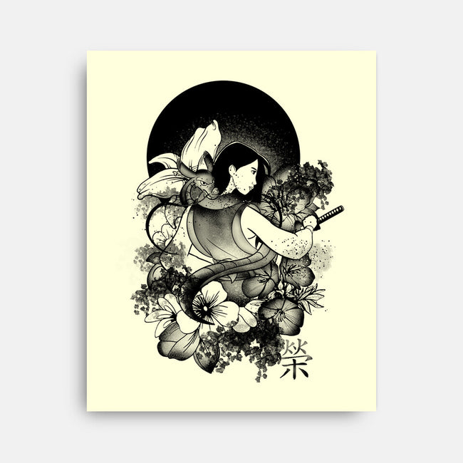 Warrior Girl Ink-None-Stretched-Canvas-fanfabio