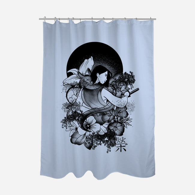 Warrior Girl Ink-None-Polyester-Shower Curtain-fanfabio