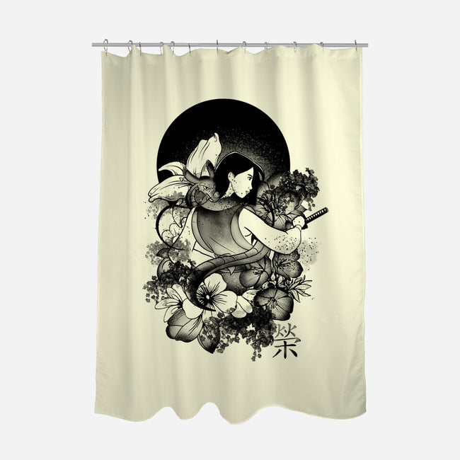 Warrior Girl Ink-None-Polyester-Shower Curtain-fanfabio