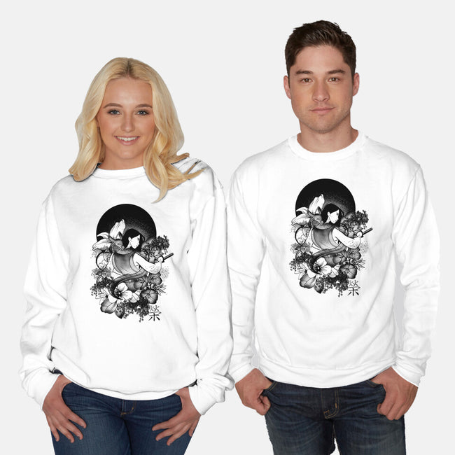 Warrior Girl Ink-Unisex-Crew Neck-Sweatshirt-fanfabio