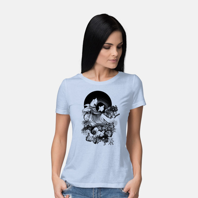 Warrior Girl Ink-Womens-Basic-Tee-fanfabio