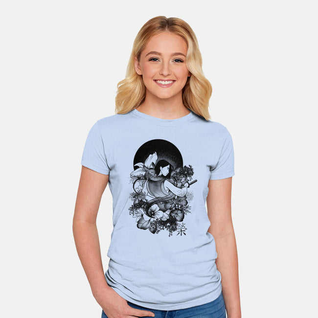 Warrior Girl Ink-Womens-Fitted-Tee-fanfabio