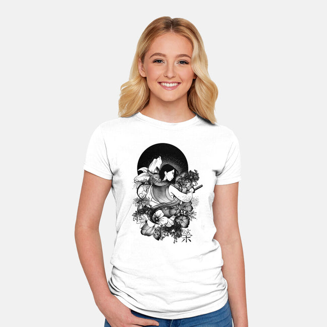 Warrior Girl Ink-Womens-Fitted-Tee-fanfabio