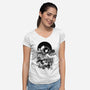 Warrior Girl Ink-Womens-V-Neck-Tee-fanfabio