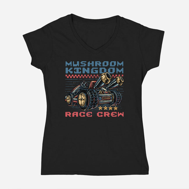 Kart Race Crew-Womens-V-Neck-Tee-glitchygorilla