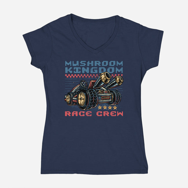 Kart Race Crew-Womens-V-Neck-Tee-glitchygorilla