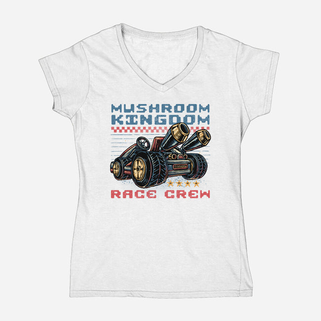 Kart Race Crew-Womens-V-Neck-Tee-glitchygorilla