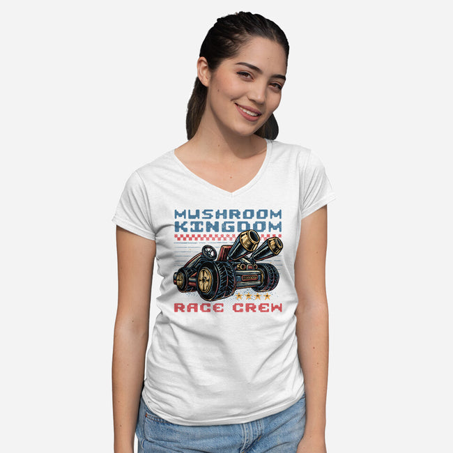 Kart Race Crew-Womens-V-Neck-Tee-glitchygorilla