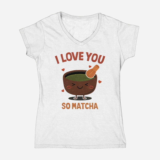 Love You Very Matcha-Womens-V-Neck-Tee-fanfreak1