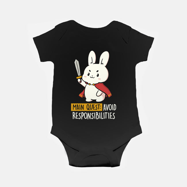Main Quest Avoid Responsibilities-Baby-Basic-Onesie-koalastudio