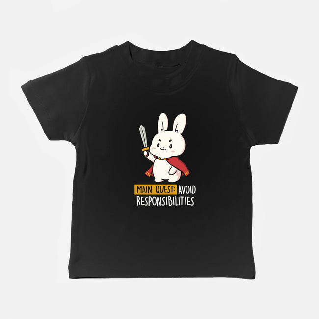 Main Quest Avoid Responsibilities-Baby-Basic-Tee-koalastudio