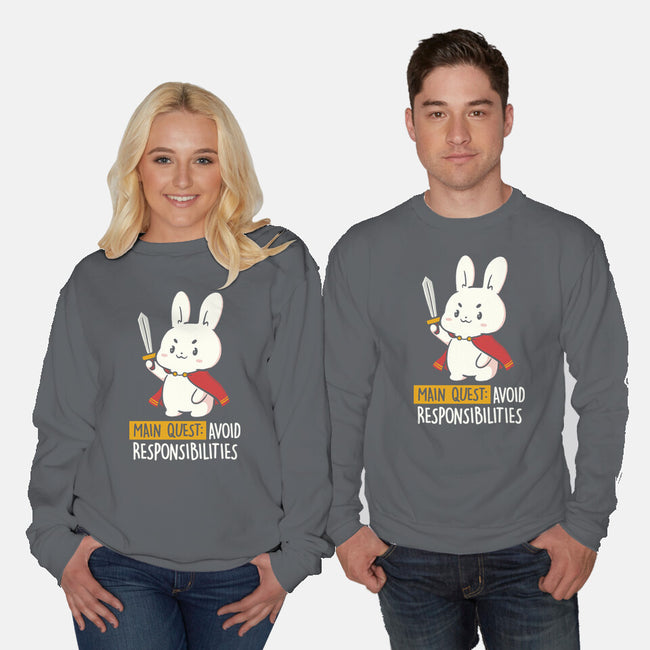 Main Quest Avoid Responsibilities-Unisex-Crew Neck-Sweatshirt-koalastudio