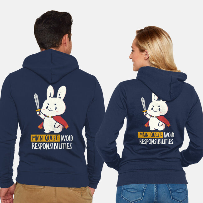 Main Quest Avoid Responsibilities-Unisex-Zip-Up-Sweatshirt-koalastudio
