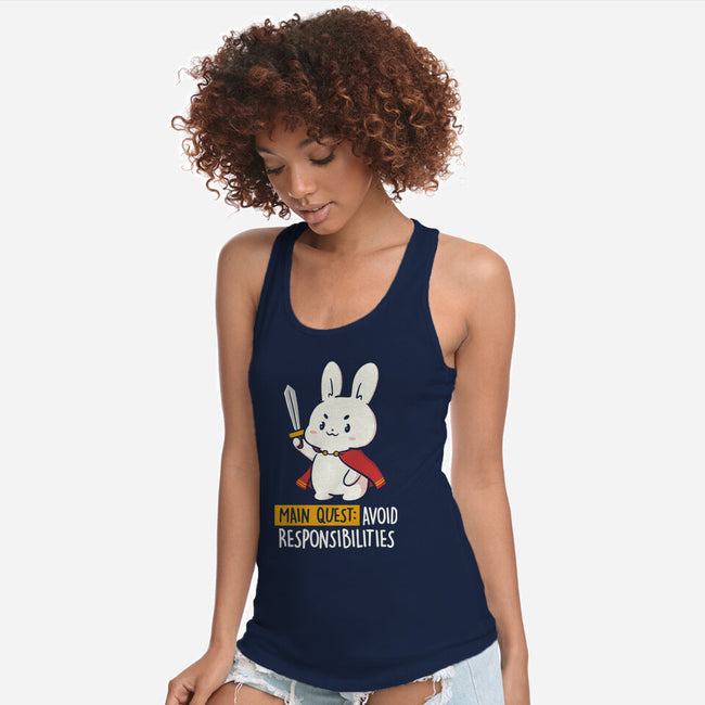 Main Quest Avoid Responsibilities-Womens-Racerback-Tank-koalastudio