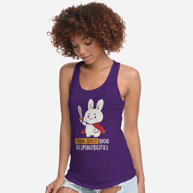 Main Quest Avoid Responsibilities-Womens-Racerback-Tank-koalastudio