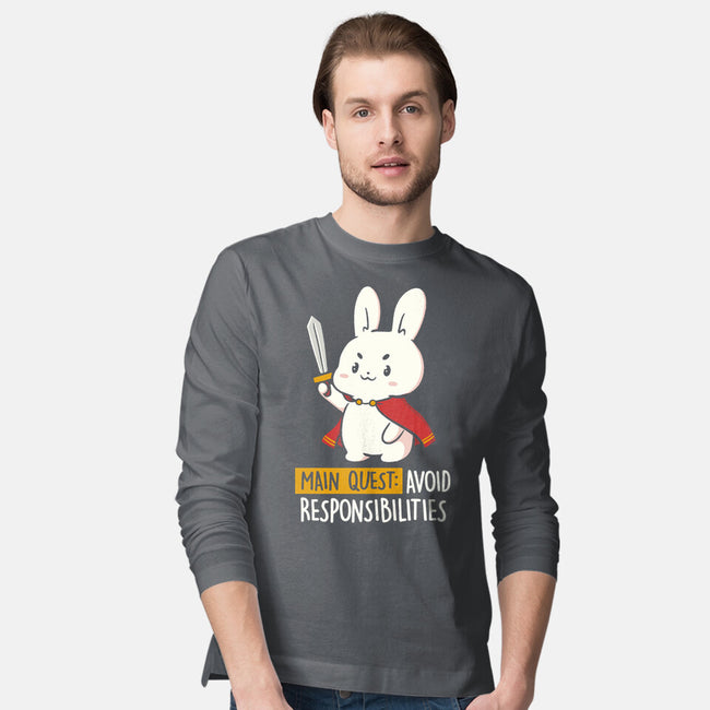 Main Quest Avoid Responsibilities-Mens-Long Sleeved-Tee-koalastudio