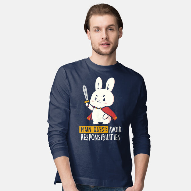 Main Quest Avoid Responsibilities-Mens-Long Sleeved-Tee-koalastudio
