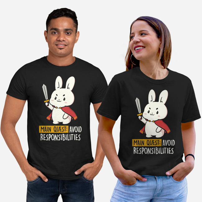 Main Quest Avoid Responsibilities-Unisex-Basic-Tee-koalastudio