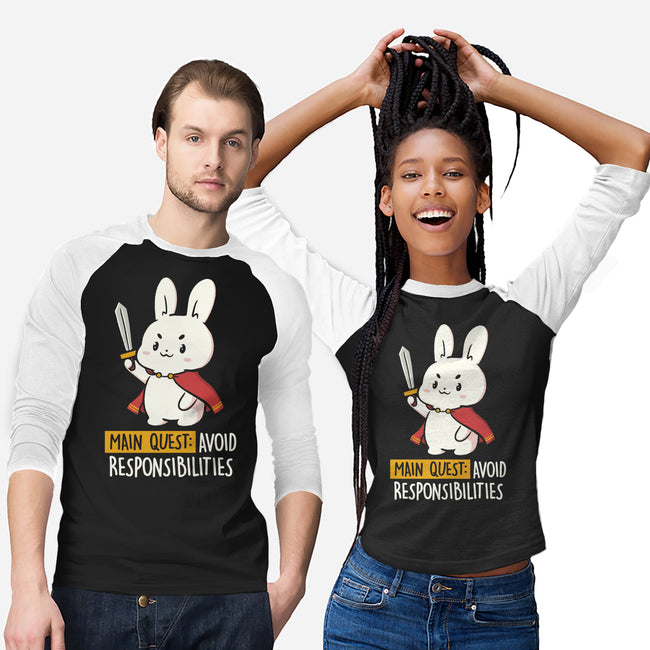 Main Quest Avoid Responsibilities-Unisex-Baseball-Tee-koalastudio