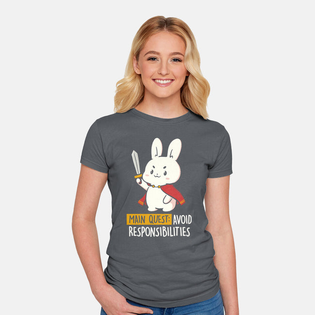 Main Quest Avoid Responsibilities-Womens-Fitted-Tee-koalastudio