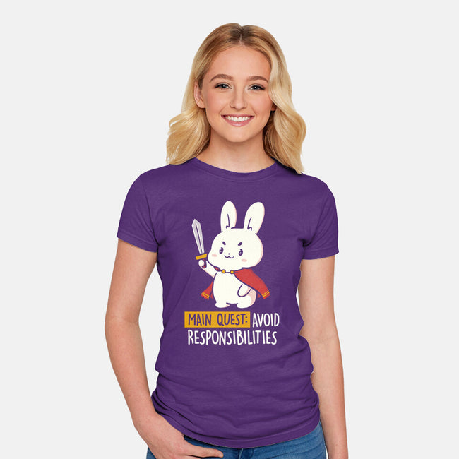 Main Quest Avoid Responsibilities-Womens-Fitted-Tee-koalastudio