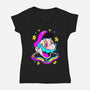 Psychedelic Mushroom Race-Womens-V-Neck-Tee-Studio Mootant