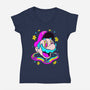 Psychedelic Mushroom Race-Womens-V-Neck-Tee-Studio Mootant