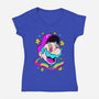 Psychedelic Mushroom Race-Womens-V-Neck-Tee-Studio Mootant