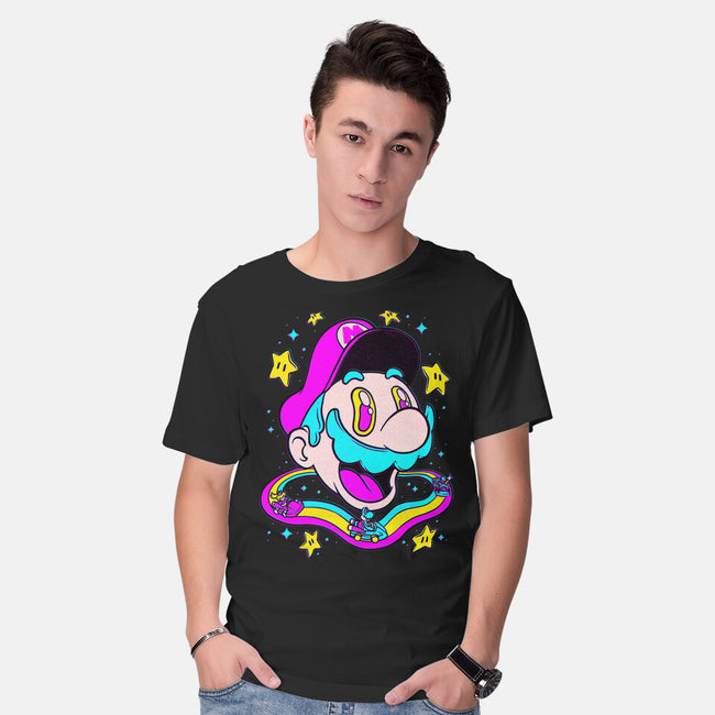Psychedelic Mushroom Race-Mens-Basic-Tee-Studio Mootant