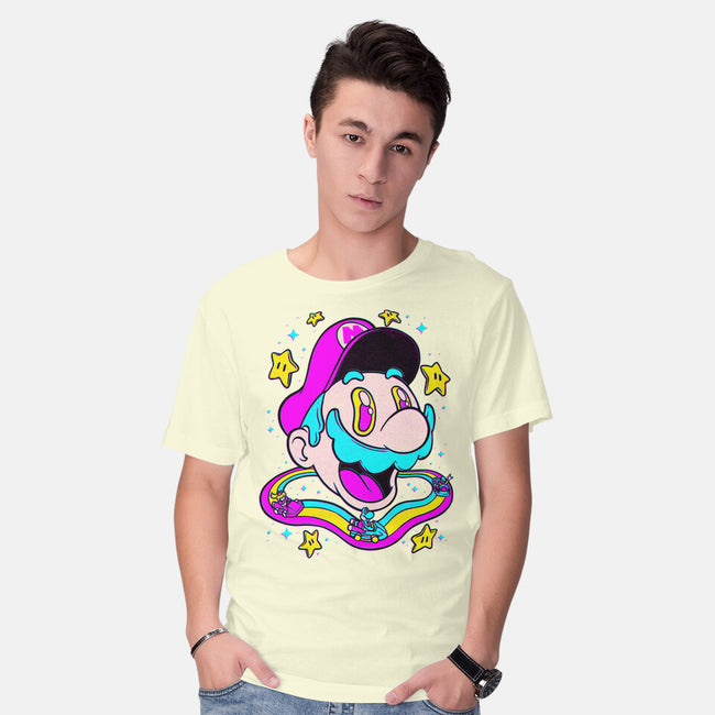 Psychedelic Mushroom Race-Mens-Basic-Tee-Studio Mootant
