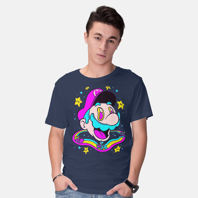Psychedelic Mushroom Race-Mens-Basic-Tee-Studio Mootant