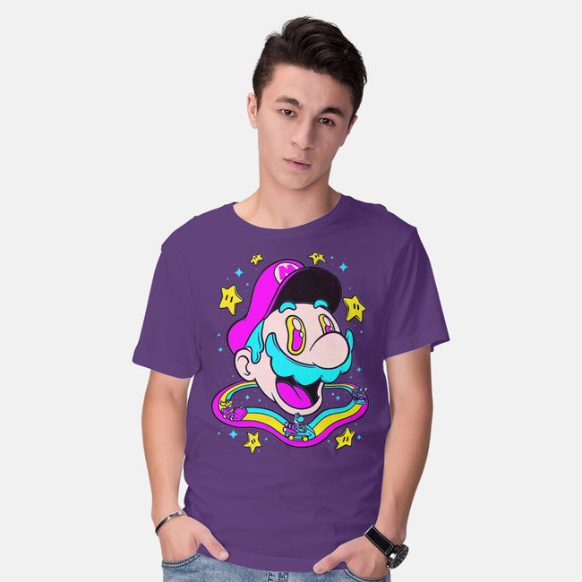 Psychedelic Mushroom Race-Mens-Basic-Tee-Studio Mootant