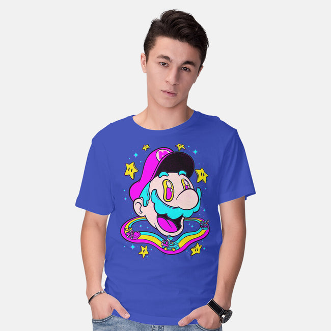 Psychedelic Mushroom Race-Mens-Basic-Tee-Studio Mootant