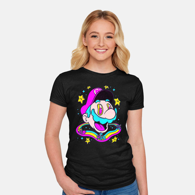 Psychedelic Mushroom Race-Womens-Fitted-Tee-Studio Mootant