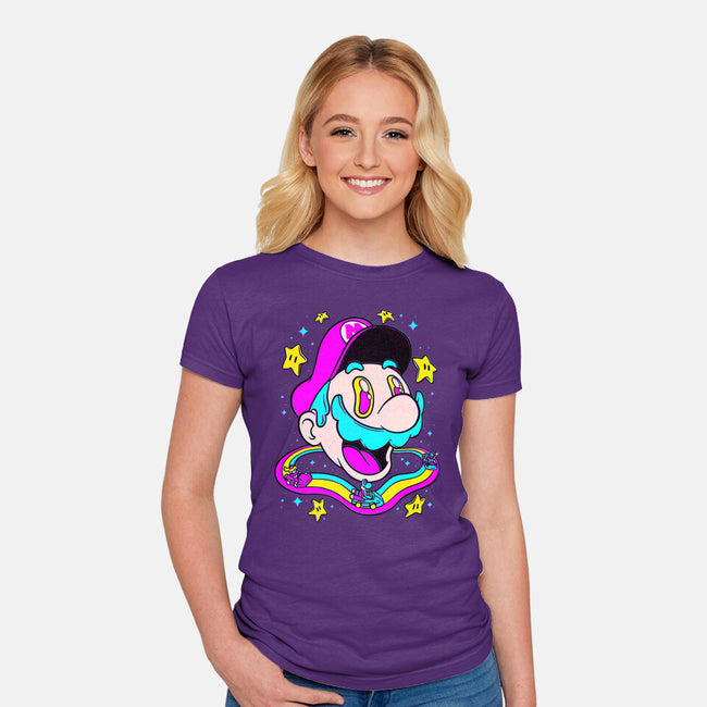 Psychedelic Mushroom Race-Womens-Fitted-Tee-Studio Mootant